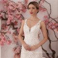 embroidery sexy deep V-neck applique luxury best customized lace mermaid asa bridal wedding dress